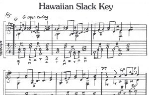Extraits tablature Hawaiian Slack Key