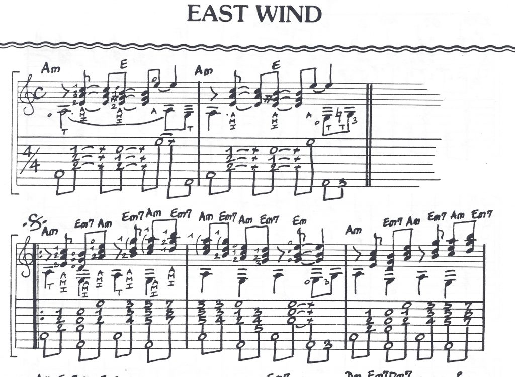 Extraits tablature East Wind