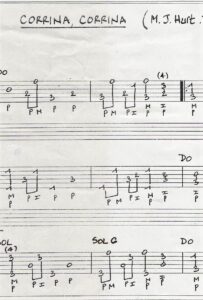 Extrait de tablature manuscrite — Corrina, Corrina