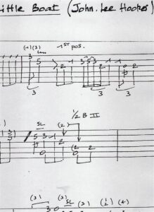 Extrait de tablature manuscrite — I rowed a little boat
