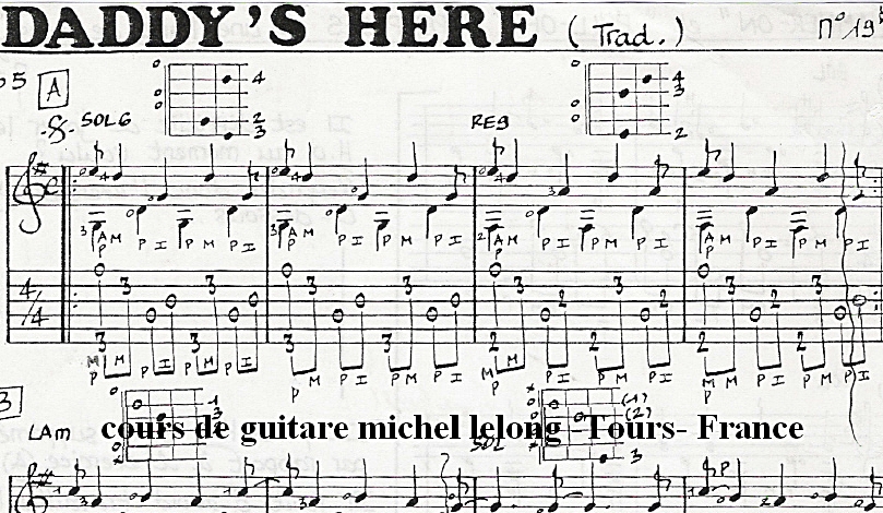 Extrait de tablature — Daddy's Here