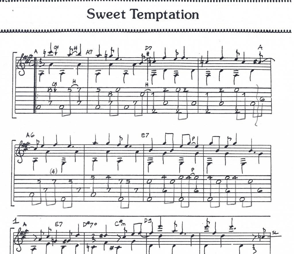 Extraits tablature Sweet Temptation